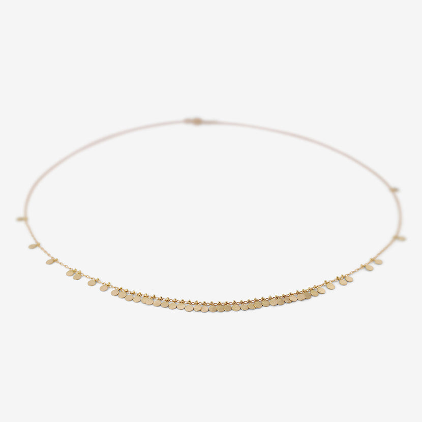 SIA TAYLOR 18K YELLOW GOLD DISPERSING DOTS ARC NECKLACE