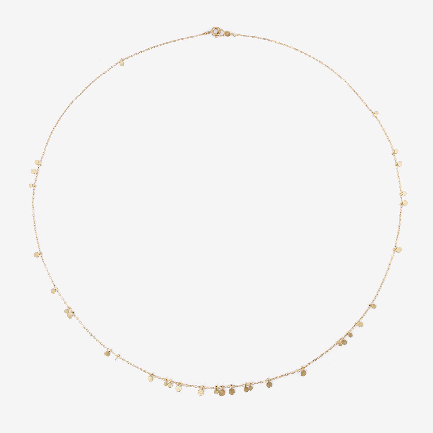 SIA TAYLOR 18K YELLOW GOLD LONG SIMPLE RANDOM DOTS NECKLACE