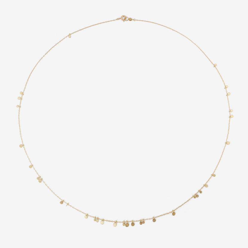 SIA TAYLOR 18K YELLOW GOLD LONG SIMPLE RANDOM DOTS NECKLACE
