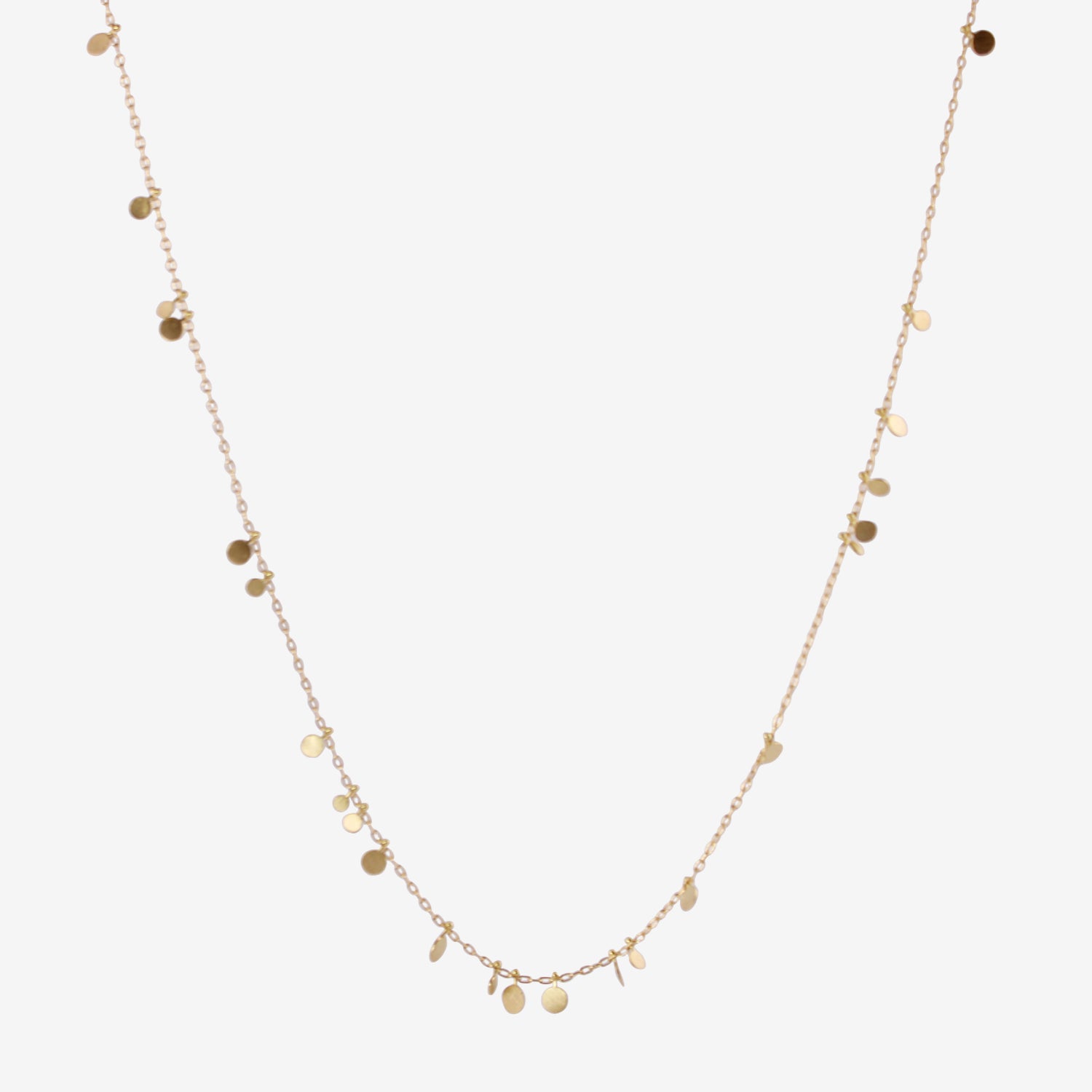 SIA TAYLOR 18K YELLOW GOLD LONG SIMPLE RANDOM DOTS NECKLACE