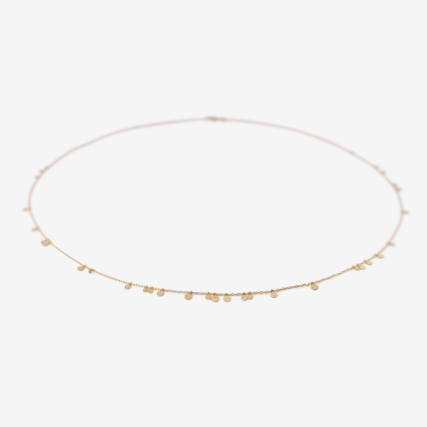 SIA TAYLOR 18K YELLOW GOLD LONG SIMPLE RANDOM DOTS NECKLACE