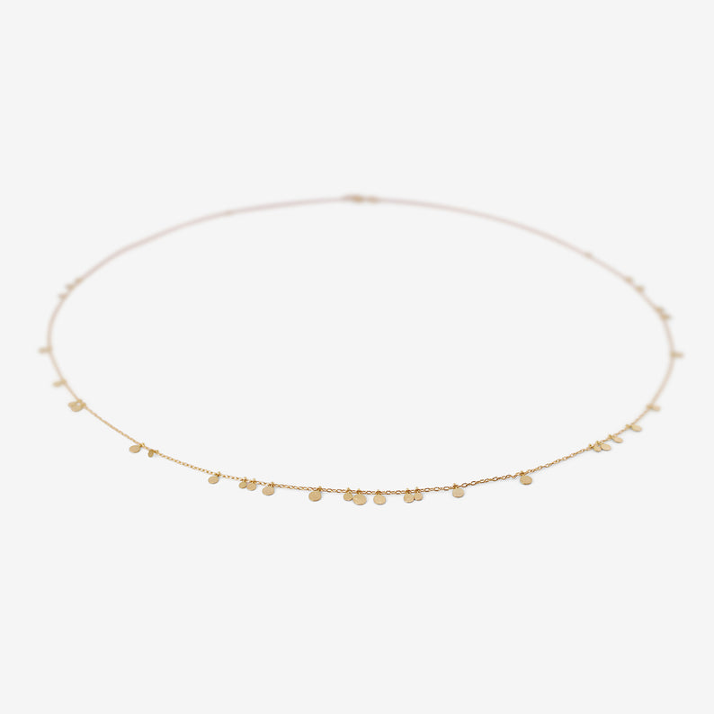 SIA TAYLOR 18K YELLOW GOLD LONG SIMPLE RANDOM DOTS NECKLACE