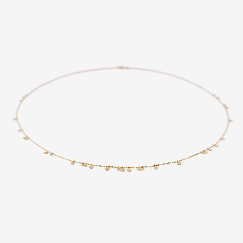 SIA TAYLOR 18K YELLOW GOLD LONG SIMPLE RANDOM DOTS NECKLACE