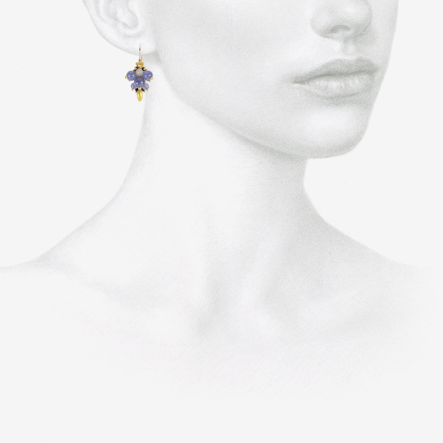 TED MUEHLING 22K & TANZANITE BUG CLUSTERS