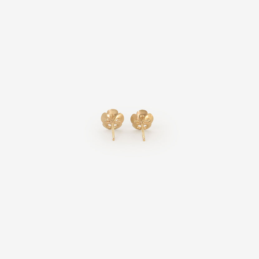 NICOLE LANDAW 14K & DIAMOND ENCASED FLOWER STUDS, .26CT