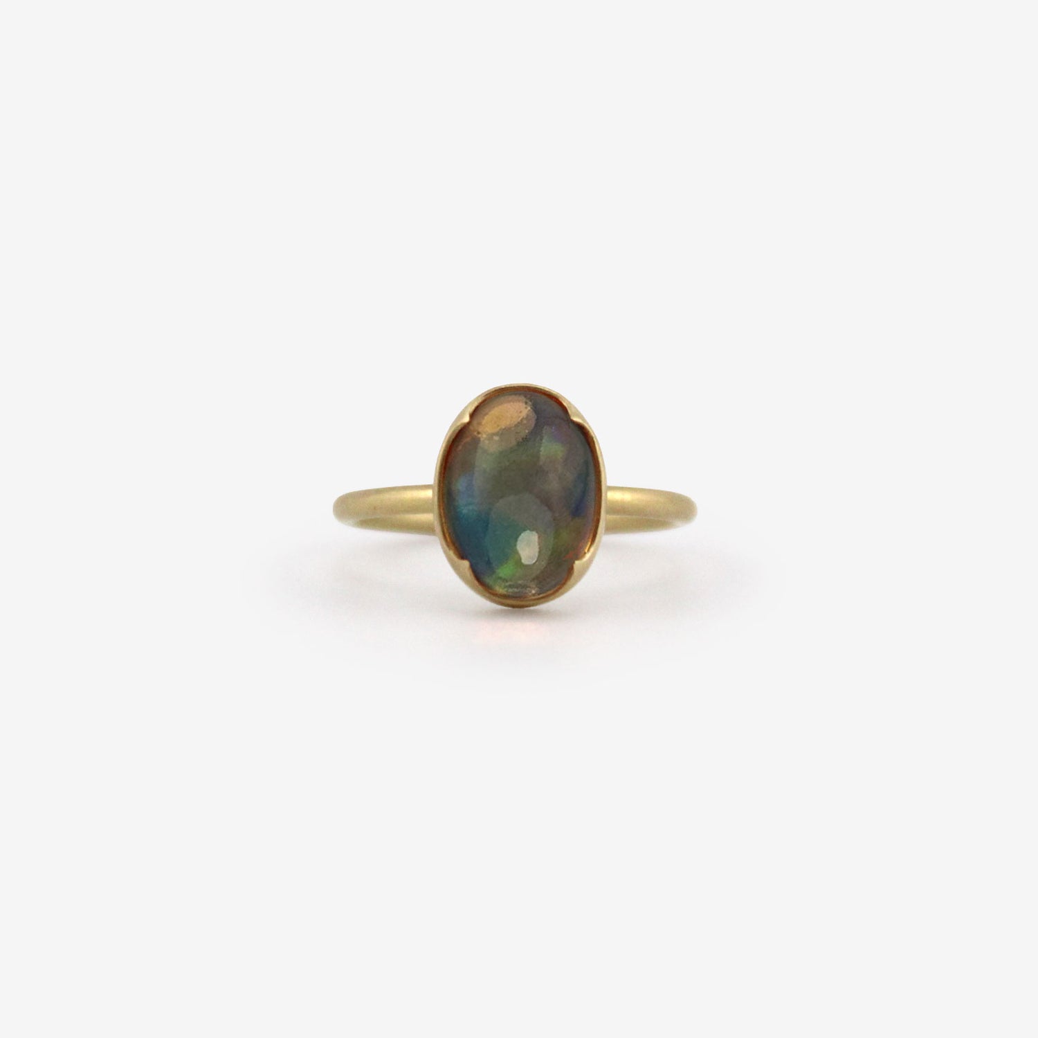 GABRIELLA KISS 18K & OVAL MEXICAN FIRE OPAL RING, 2.5CT