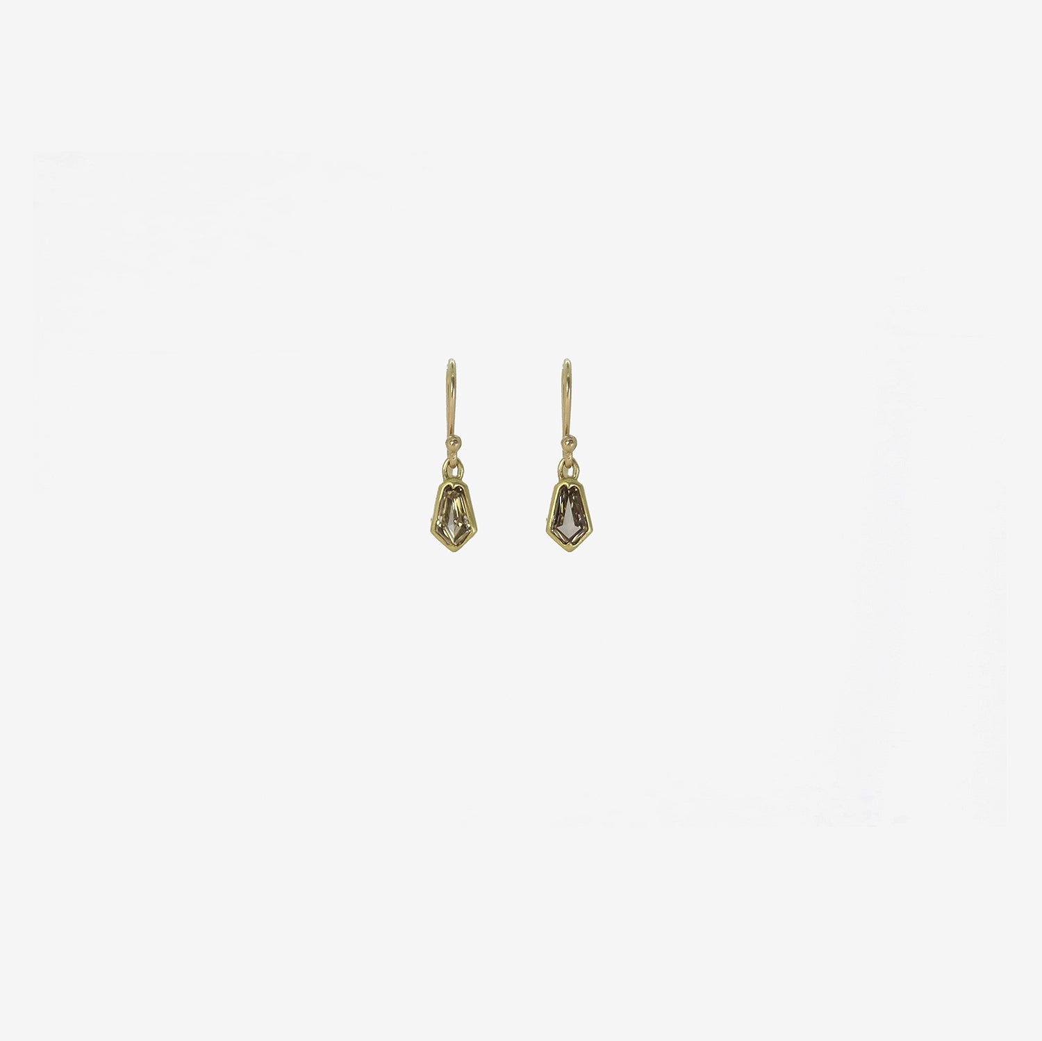 GABRIELLA KISS 18K & TINY SHIELD-SHAPED CHAMPAGNE DIAMOND EARRINGS, 1.2CT