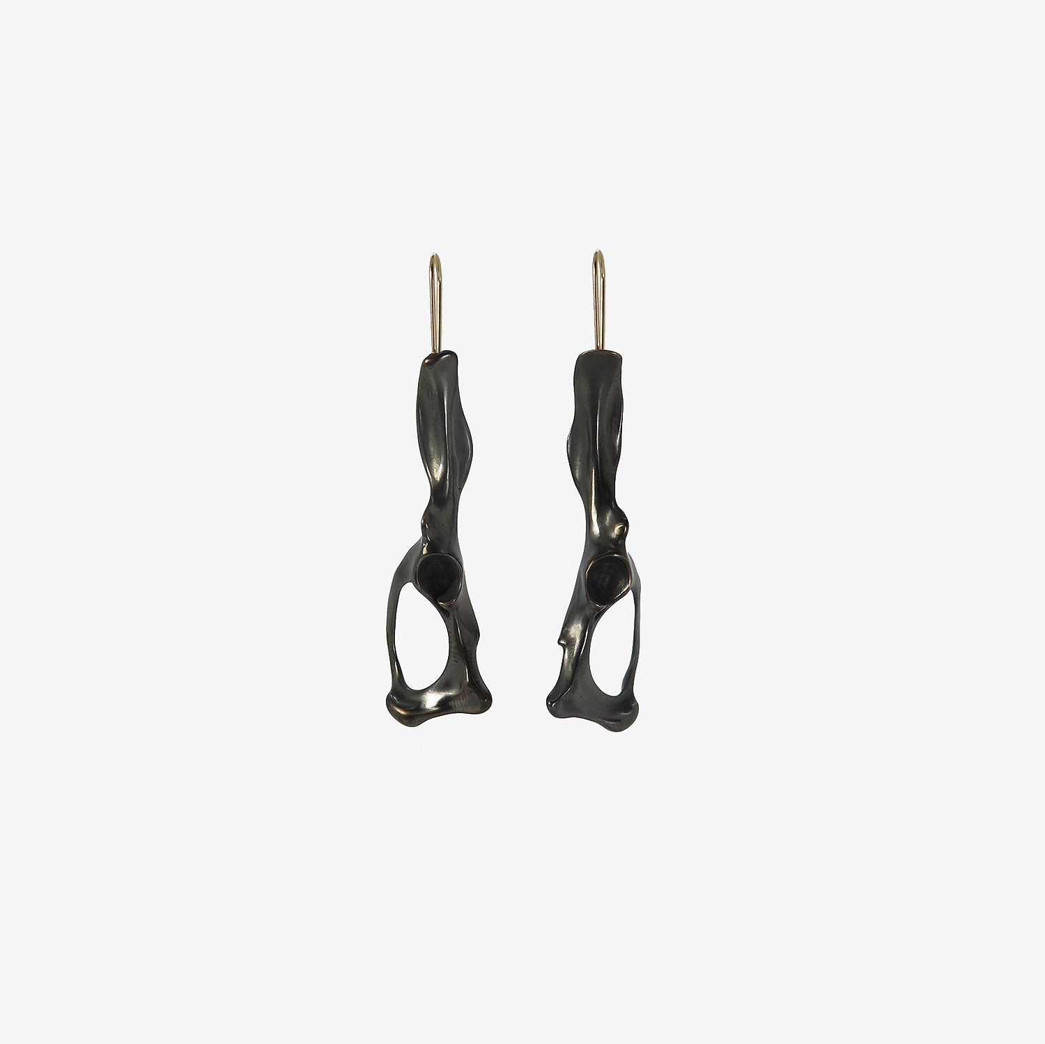 GABRIELLA KISS OXIDIZED BRONZE PELVIS EARRINGS