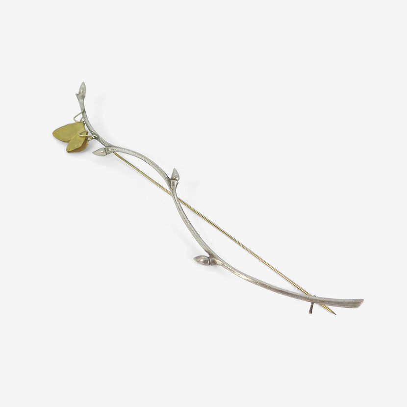 GABRIELLA KISS STERLING SILVER & 22K BUTTERFLY BRANCH PIN