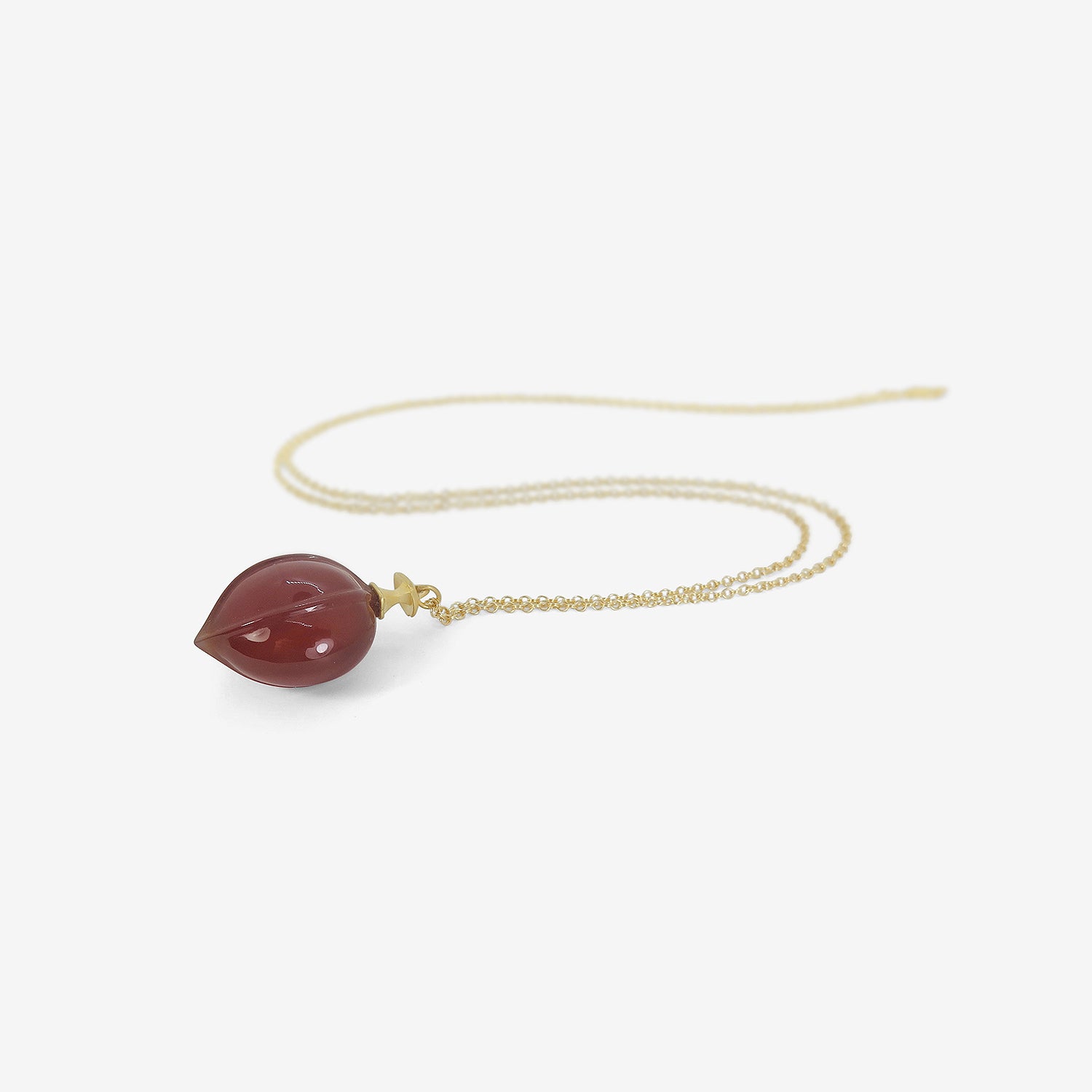 GABRIELLA KISS 14K & CARNELIAN HICKORY NUT PENDANT