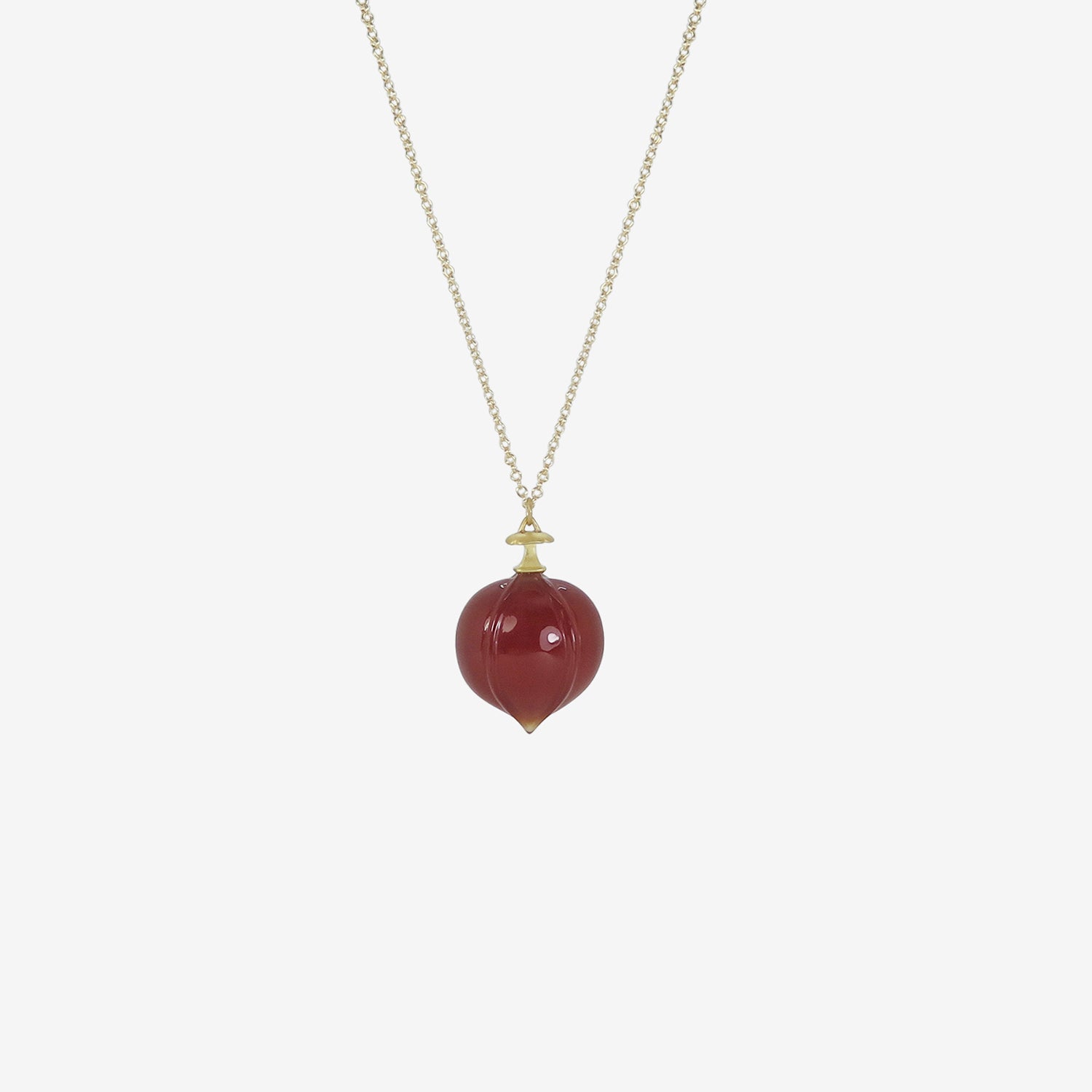 GABRIELLA KISS 14K & CARNELIAN HICKORY NUT PENDANT