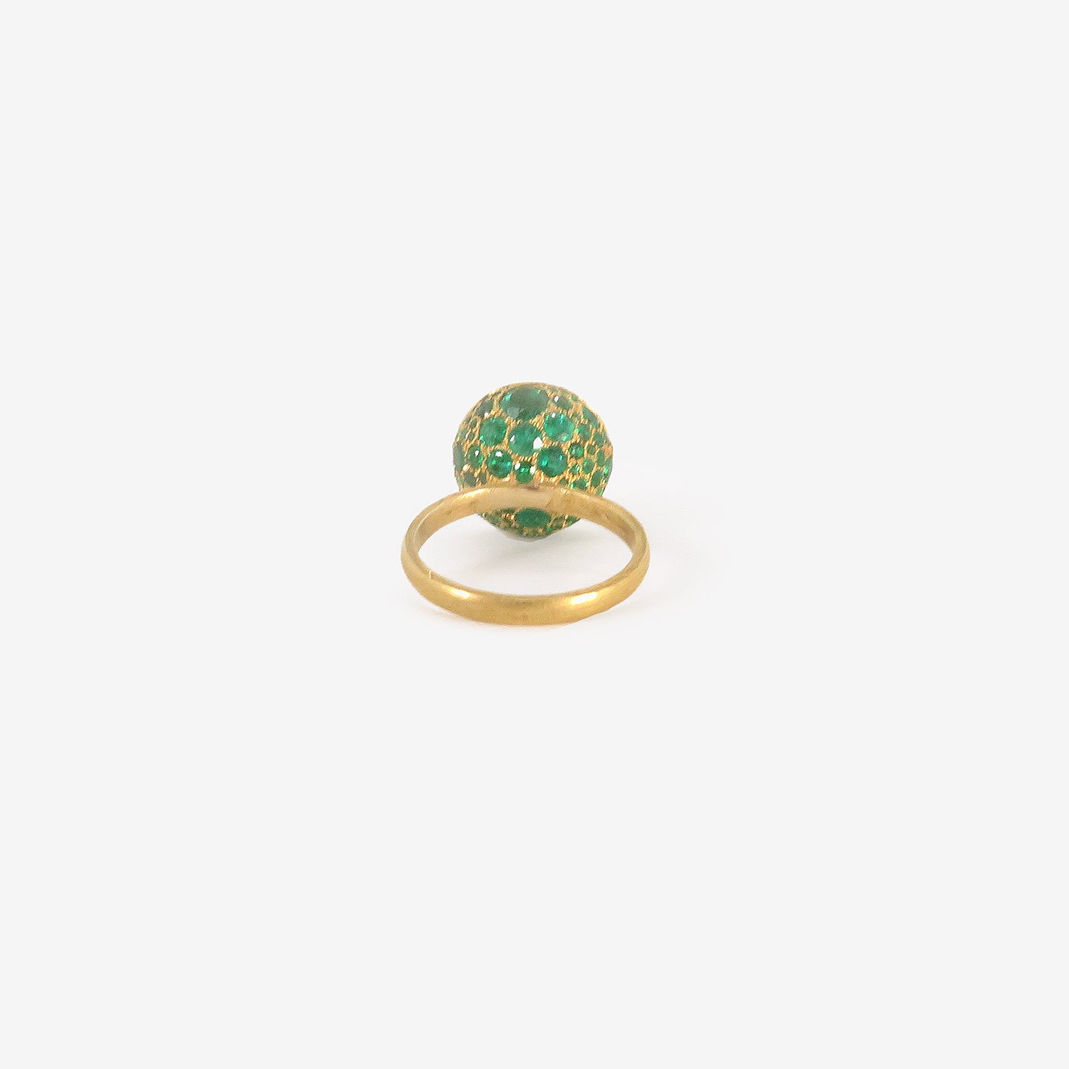 JUDY GEIB 22K & COLOMBIAN EMERALD RING WITH EMERALD PAVÉ