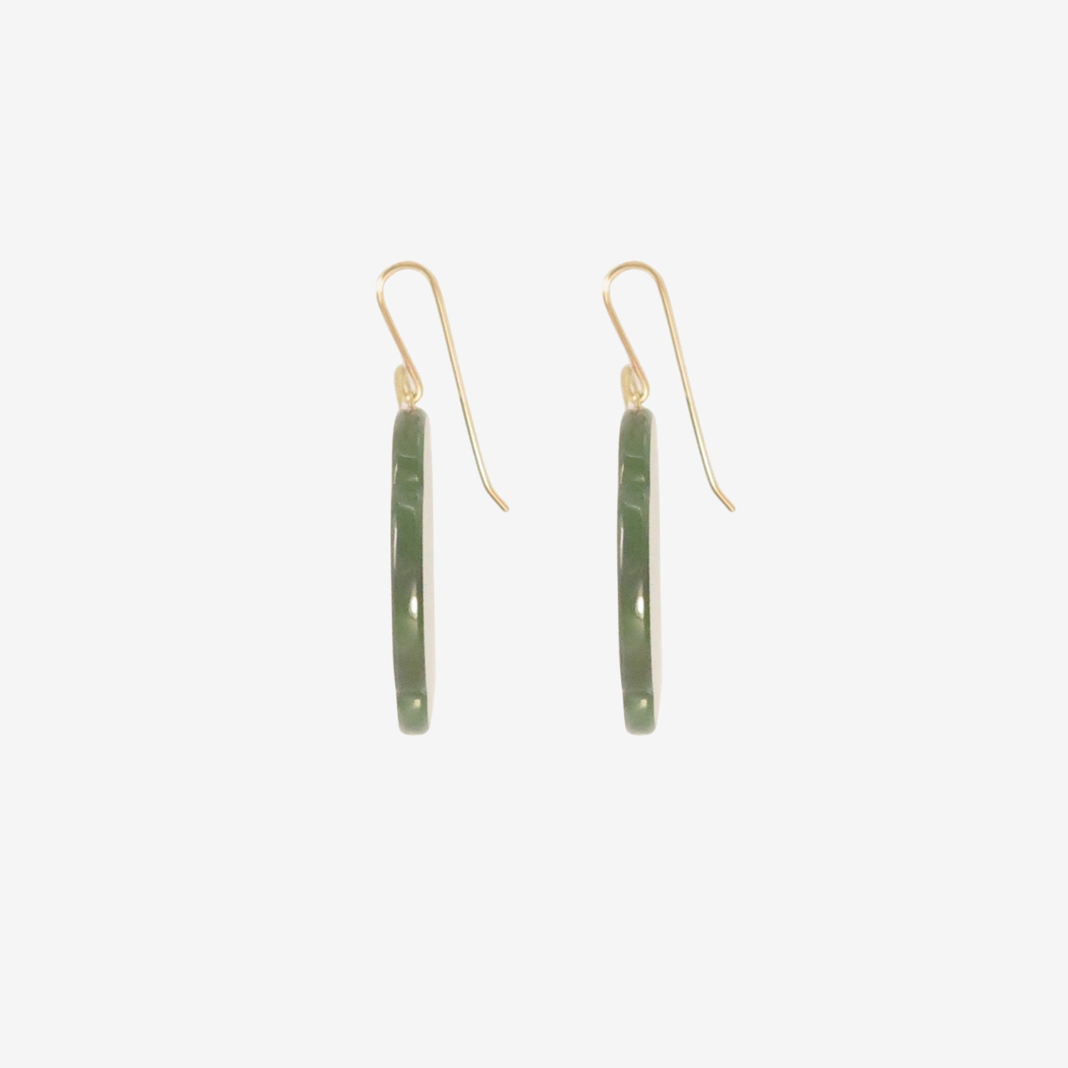 GABRIELLA KISS 18K & NEPHRITE JADE SCALLOP EARRINGS