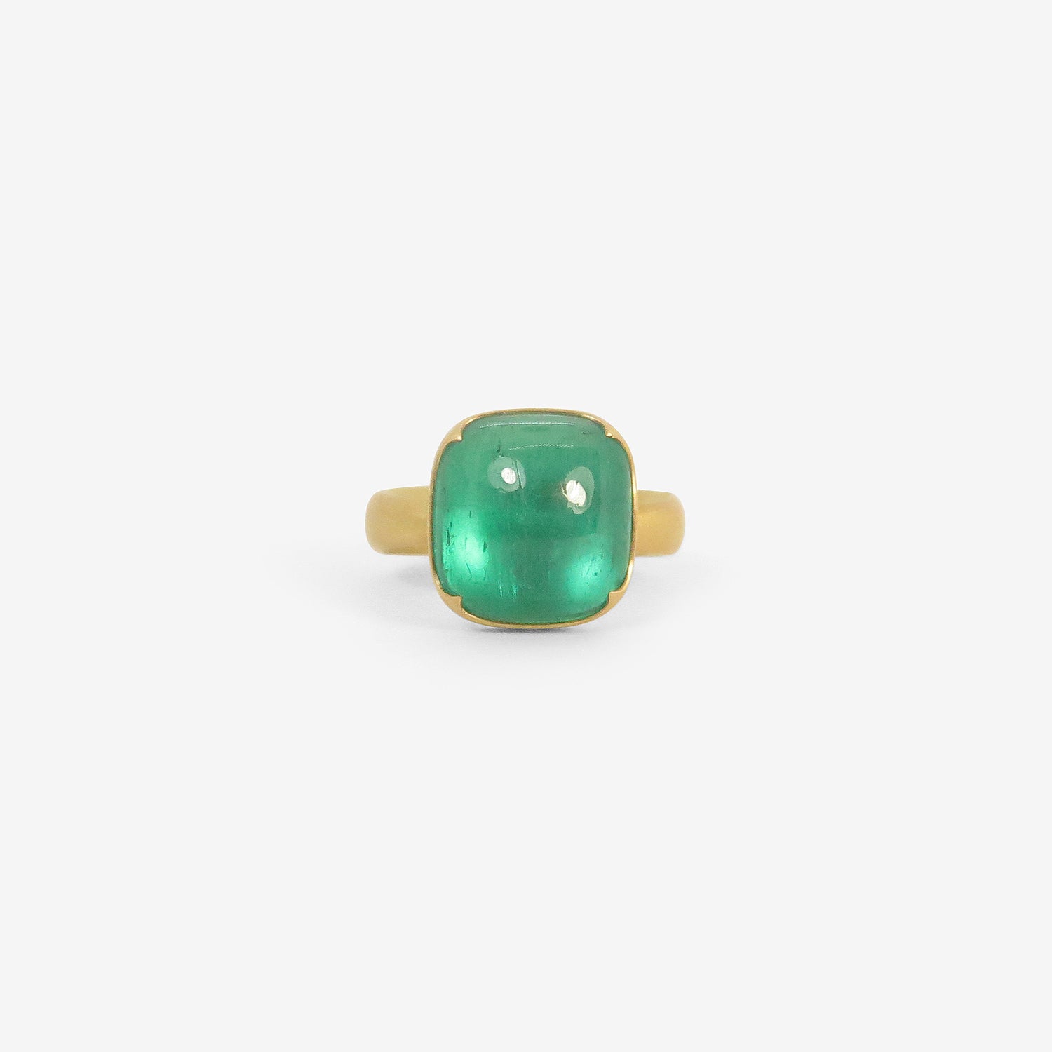 GABRIELLA KISS 18K & CUSHION-SHAPED COLOMBIAN EMERALD RING, 6CT