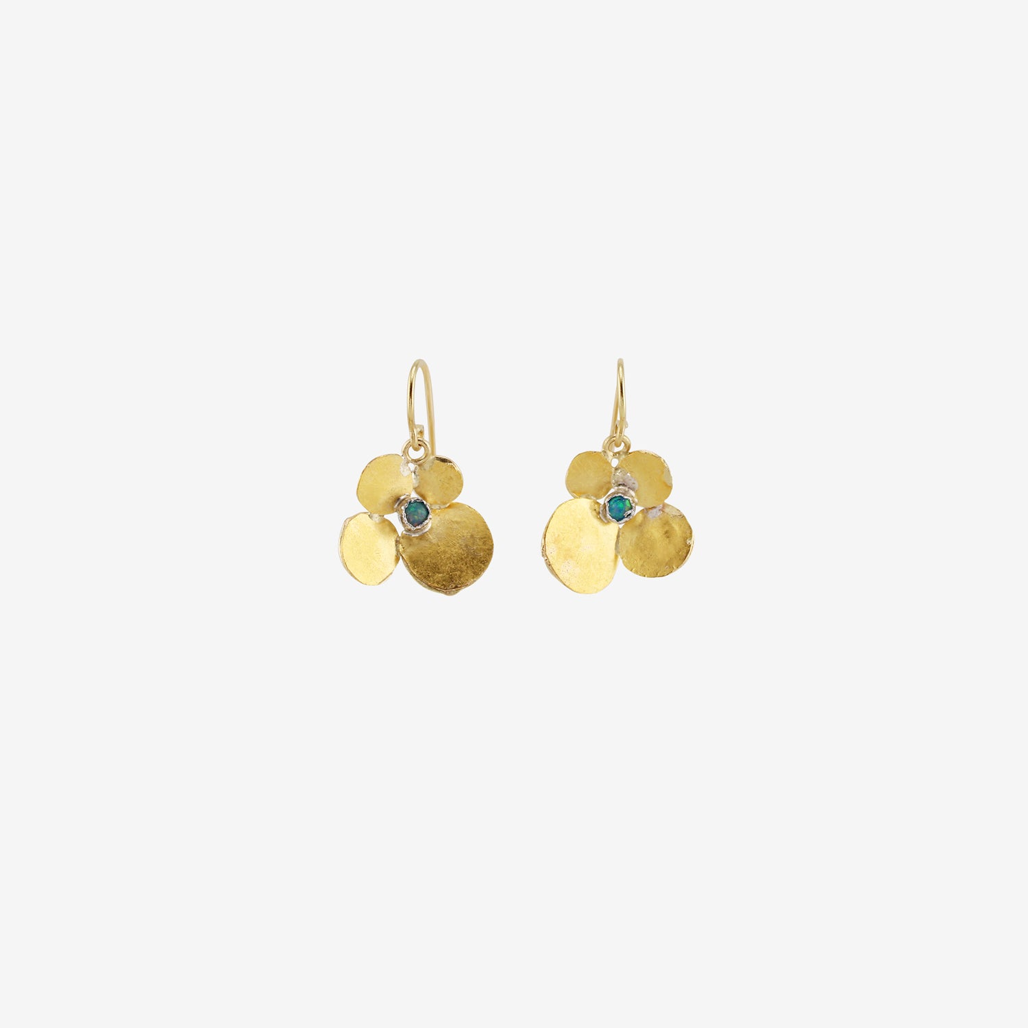 JUDY GEIB 24K & OPAL HYDRANGEA EARRINGS