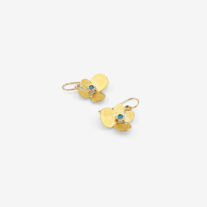 JUDY GEIB 24K & OPAL HYDRANGEA EARRINGS