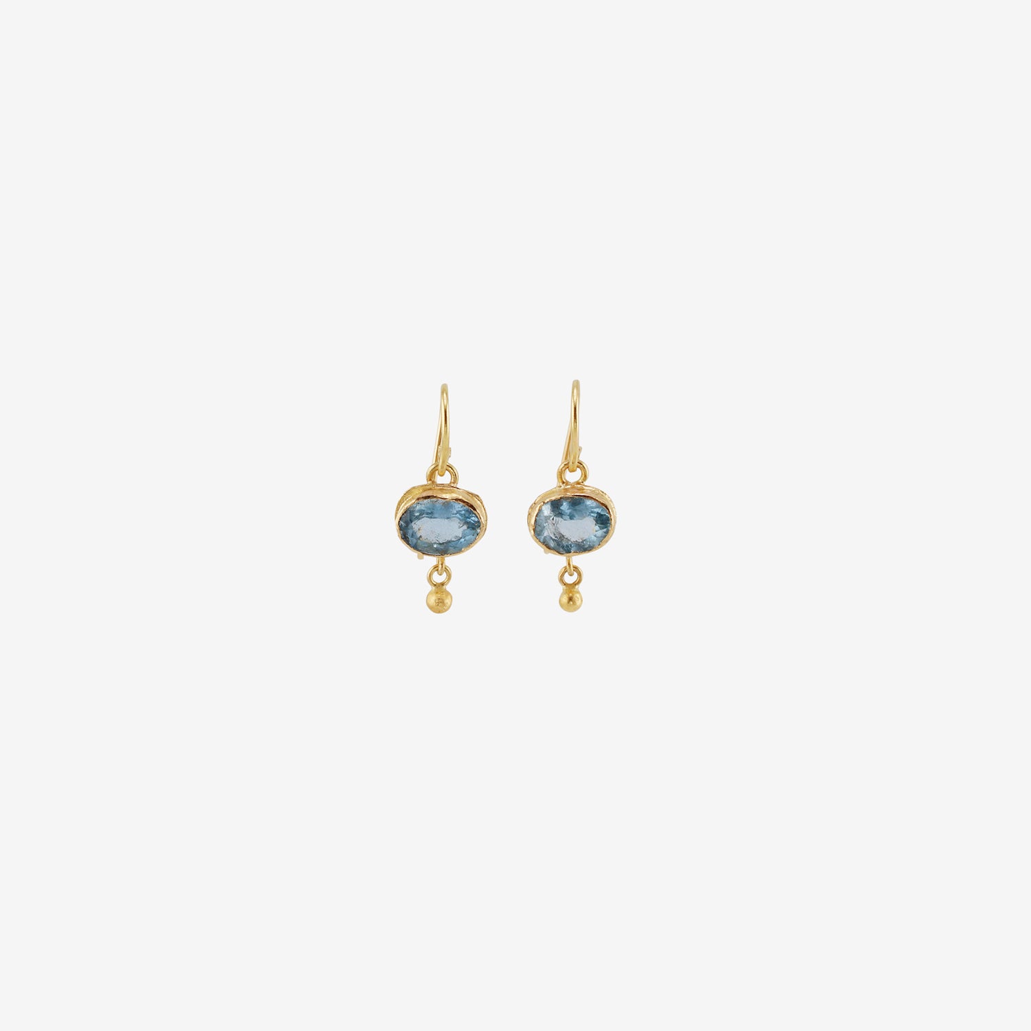 JUDY GEIB 18K & FACETED OVAL AQUAMARINE EARRINGS WITH DROPS, 2.15CT