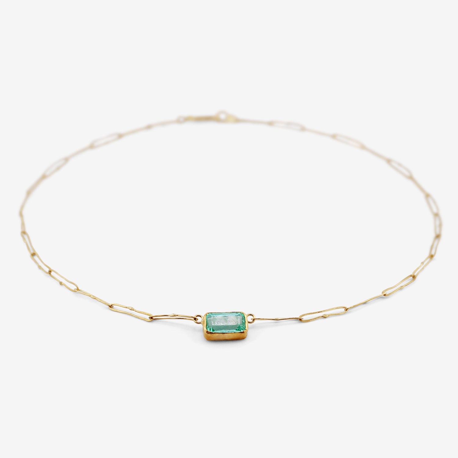 JUDY GEIB 18K & RECTANGULAR COLOMBIAN EMERALD ECHO NECKLACE, 3.33CT
