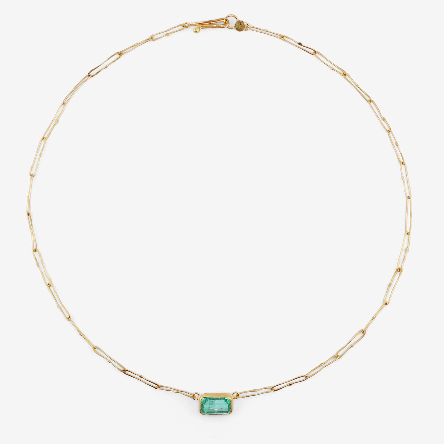 JUDY GEIB 18K & RECTANGULAR COLOMBIAN EMERALD ECHO NECKLACE, 3.33CT