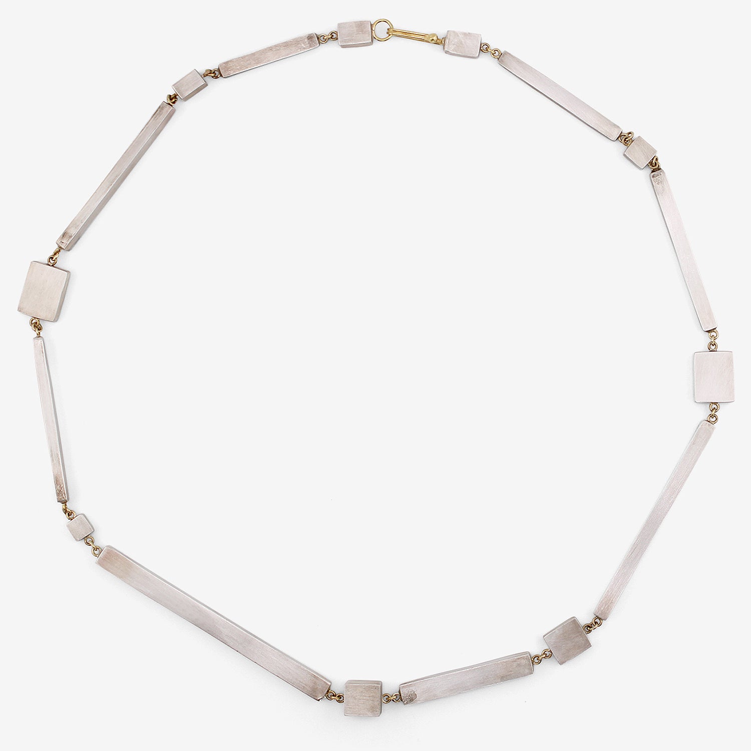 JUDY GEIB 18K & STERLING SILVER BAR CUBIC NECKLACE