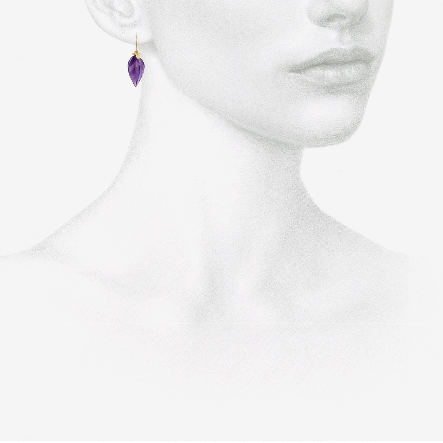 GABRIELLA KISS 18K & AMETHYST LONG CHINESE LANTERN EARRINGS
