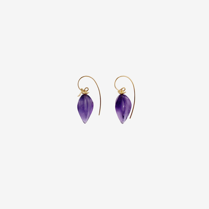 GABRIELLA KISS 18K & AMETHYST LONG CHINESE LANTERN EARRINGS