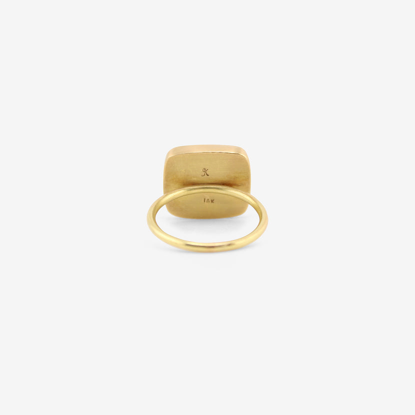 GABRIELLA KISS 18K & RECTANGULAR DENDRITE RING
