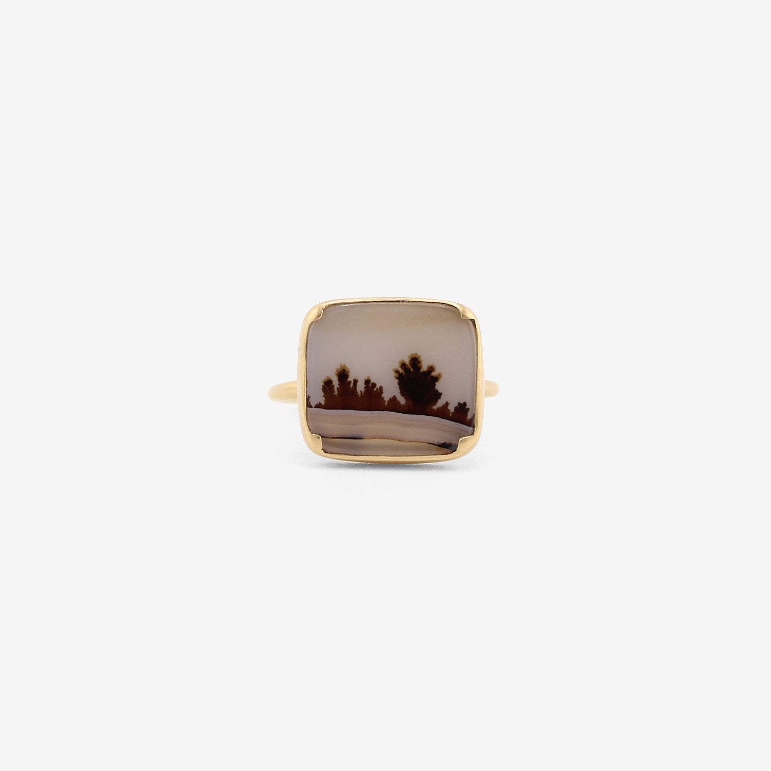 GABRIELLA KISS 18K & RECTANGULAR DENDRITE RING