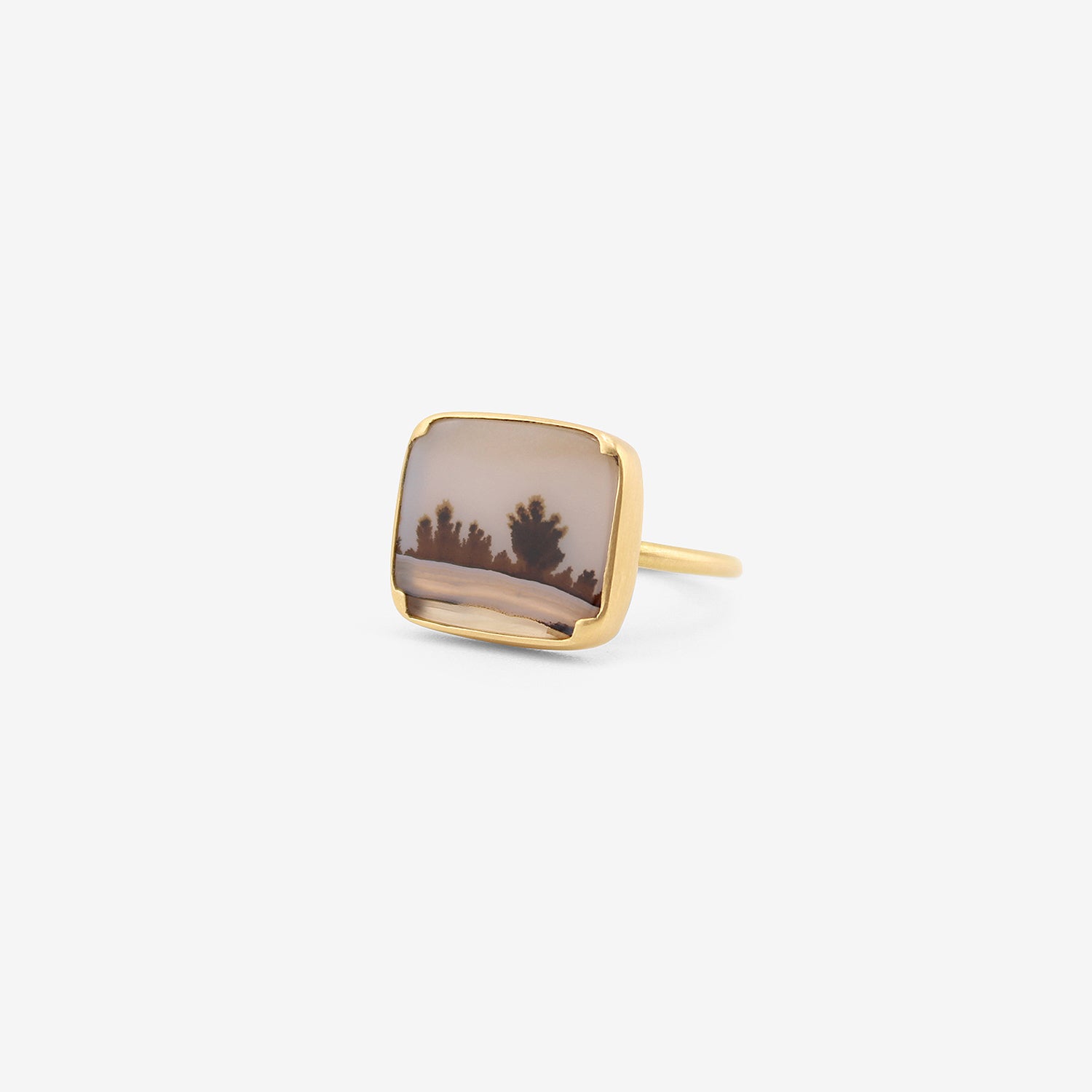 GABRIELLA KISS 18K & RECTANGULAR DENDRITE RING