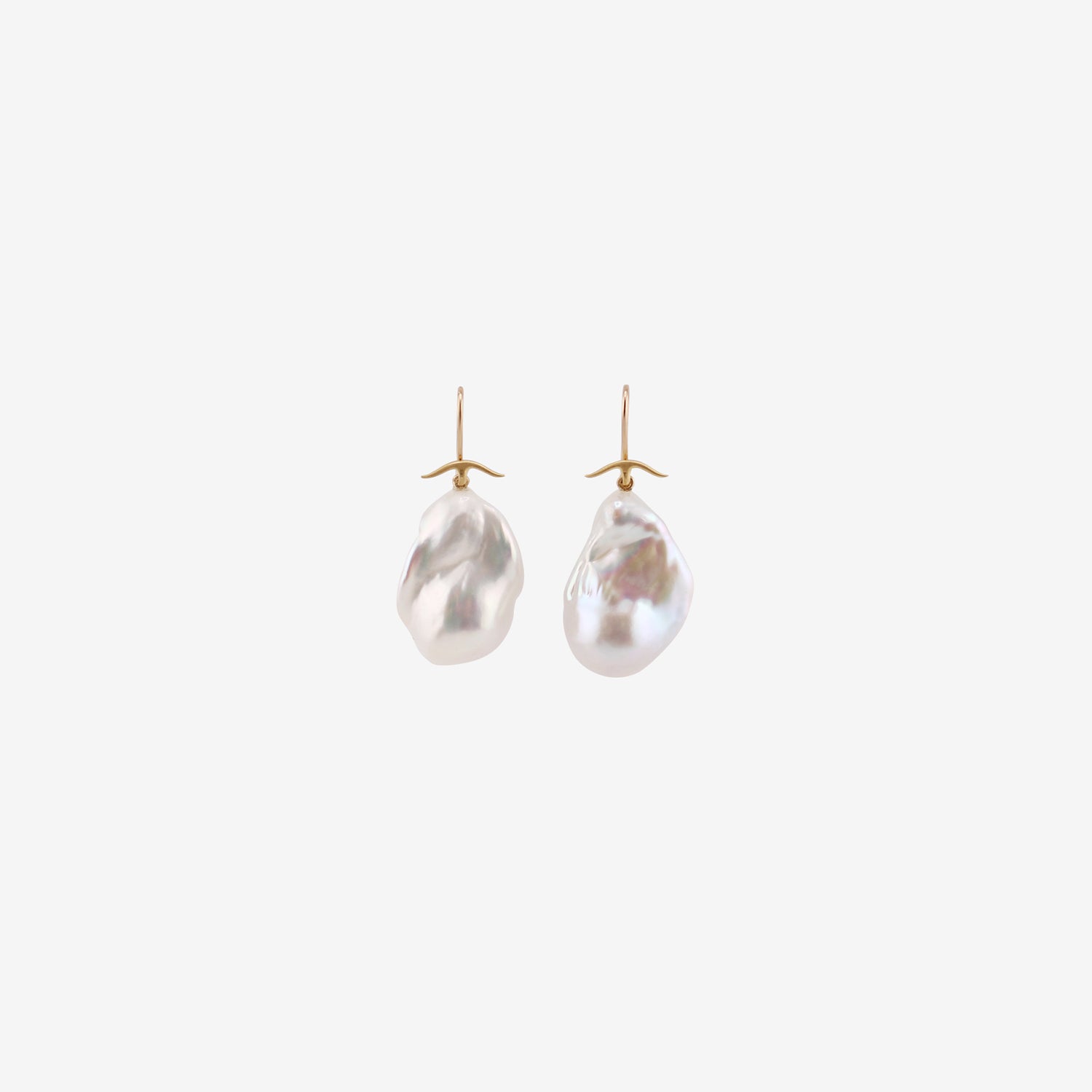 GABRIELLA KISS 18K & WHITE BAROQUE PEARL EARRINGS