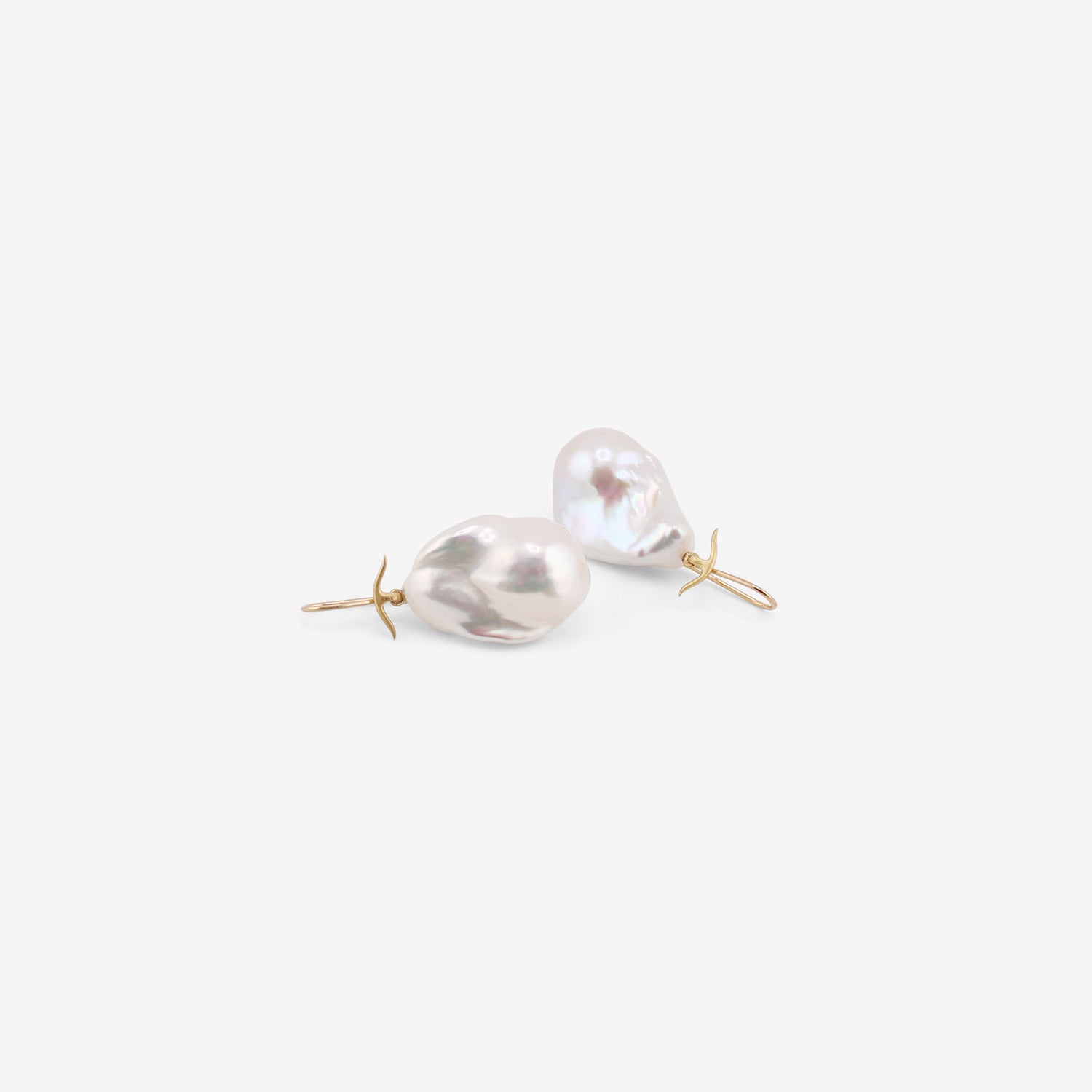 GABRIELLA KISS 18K & WHITE BAROQUE PEARL EARRINGS