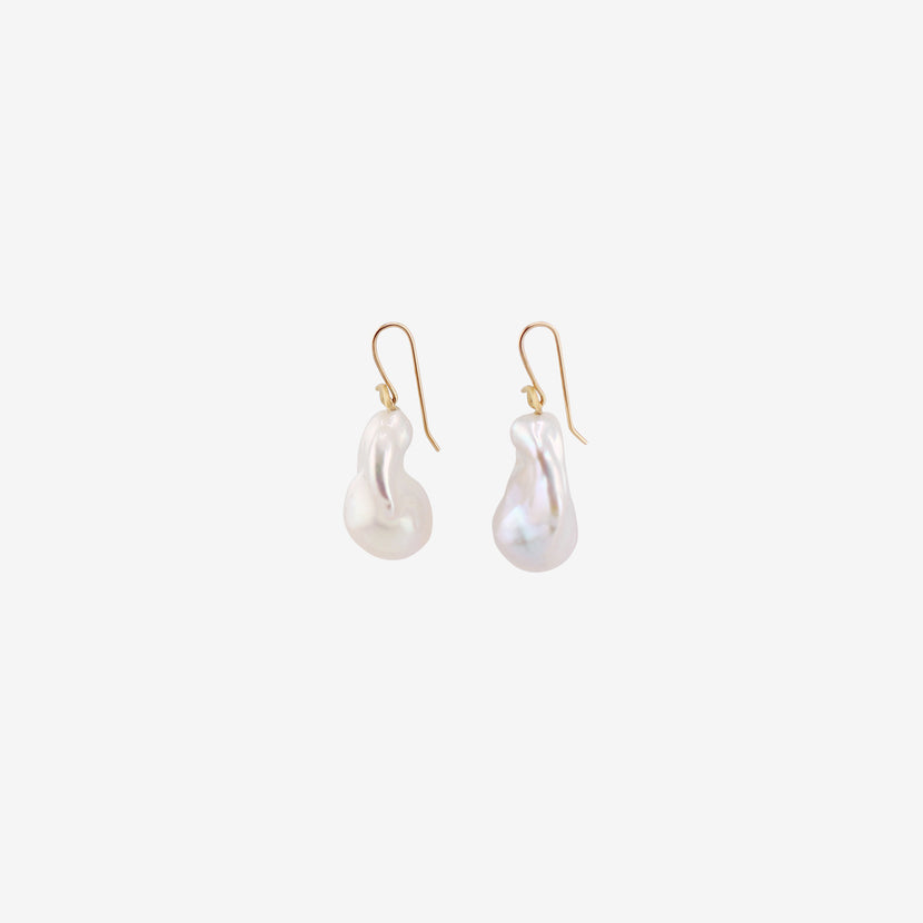 GABRIELLA KISS 18K & WHITE BAROQUE PEARL EARRINGS