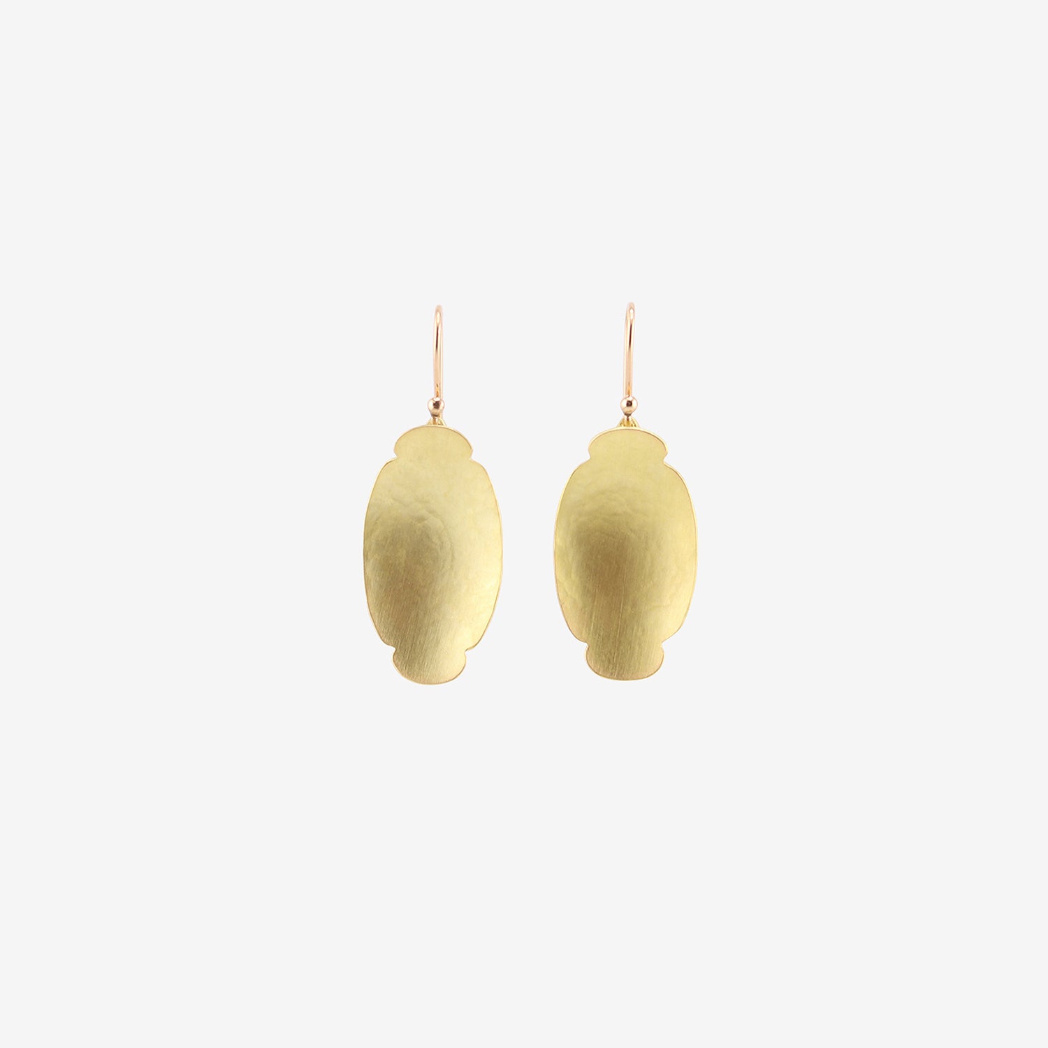 GABRIELLA KISS 18K MEDIUM ELONGATED OVAL SCALLOP EARRINGS