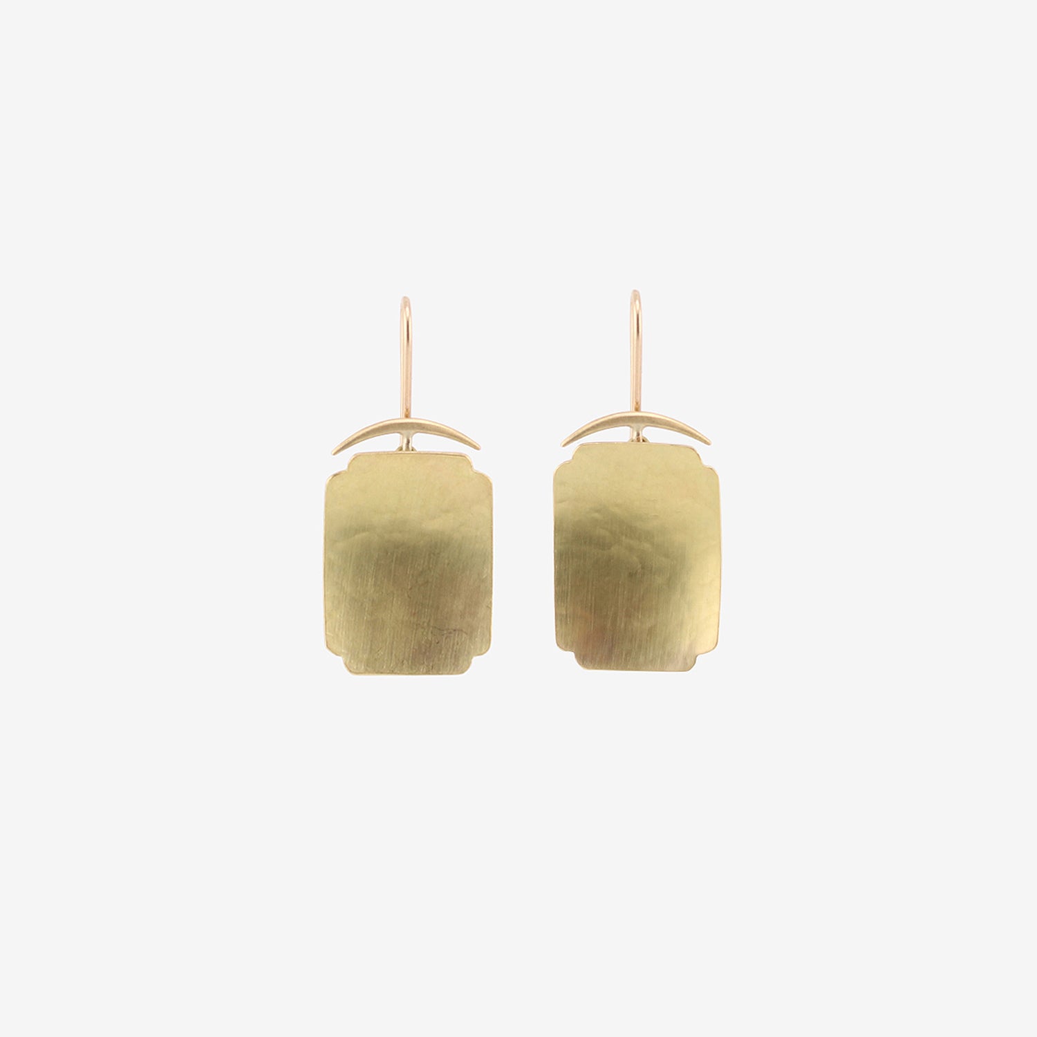 GABRIELLA KISS 18K MEDIUM RECTANGULAR SCALLOP EARRINGS