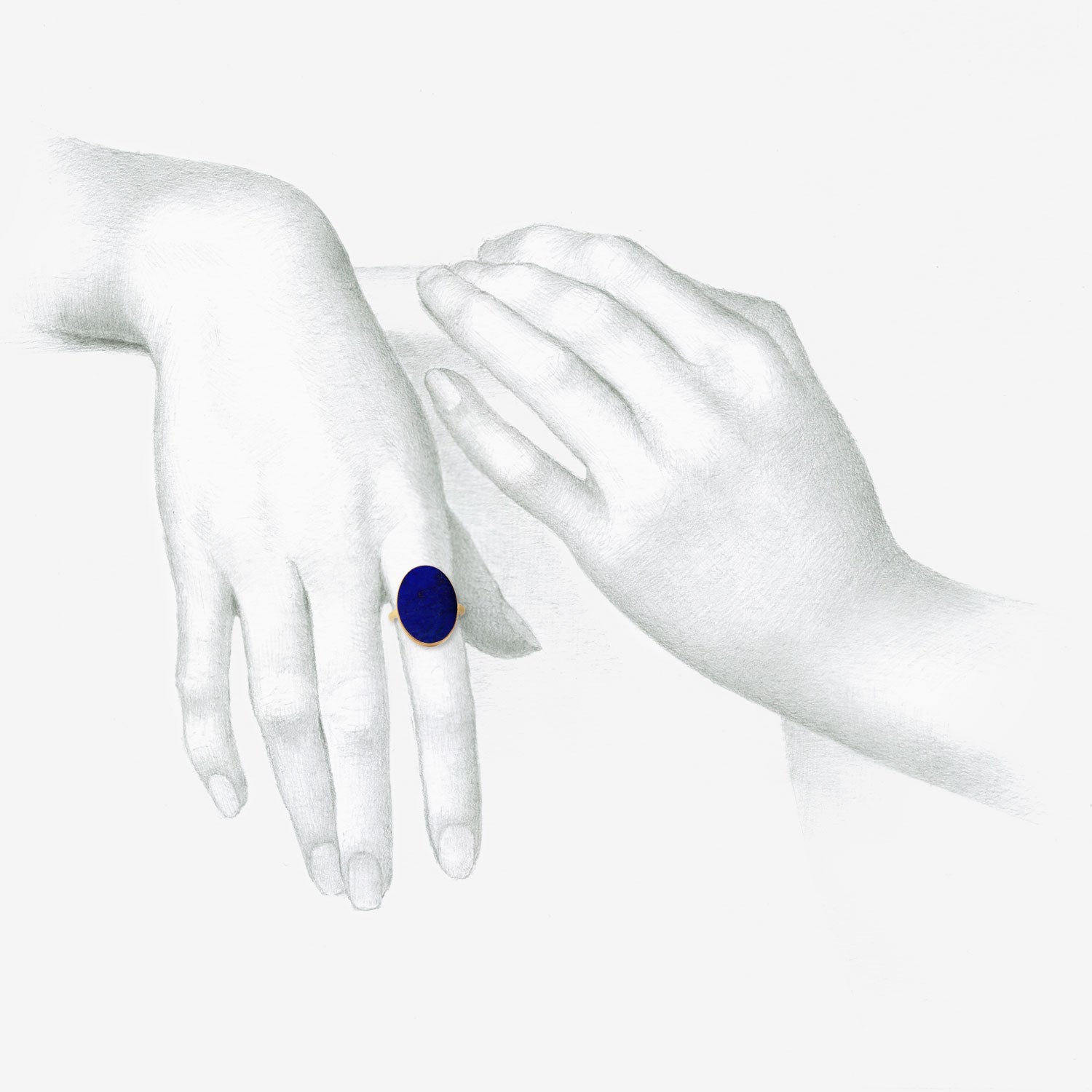 GABRIELLA KISS 18K & OVAL LAPIS RING