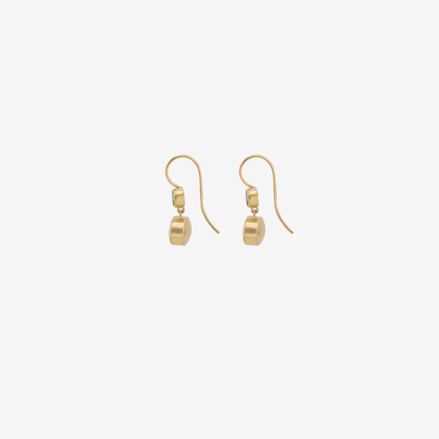 LOLA BROOKS 18K & BLUE GREEN TOURMALINE DOUBLE DROP EARRINGS, 4.39CT