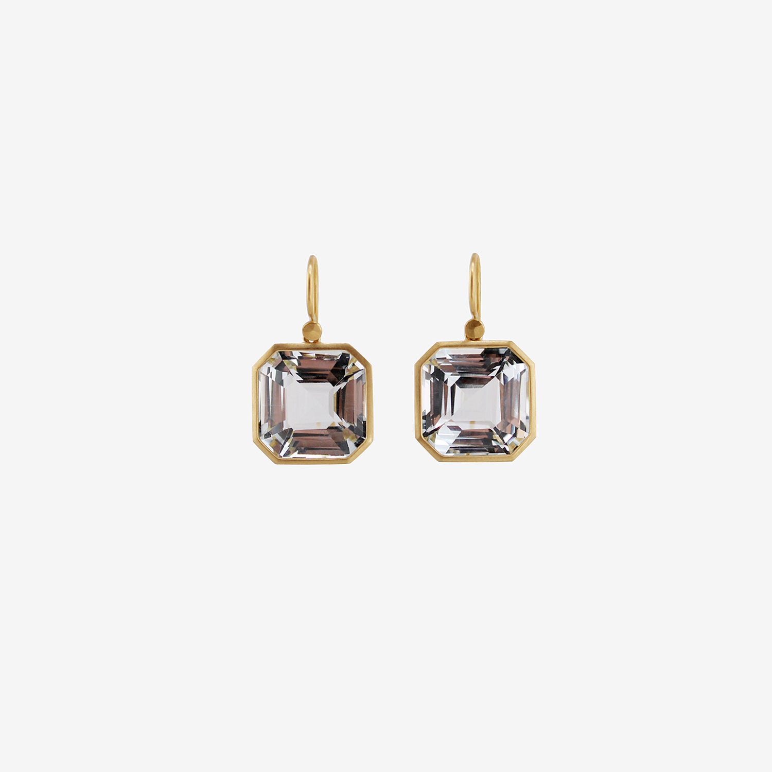 LOLA BROOKS 18K & OCTAGONAL PALE BLUE NATURAL TOPAZ EARRINGS, 34.7CT
