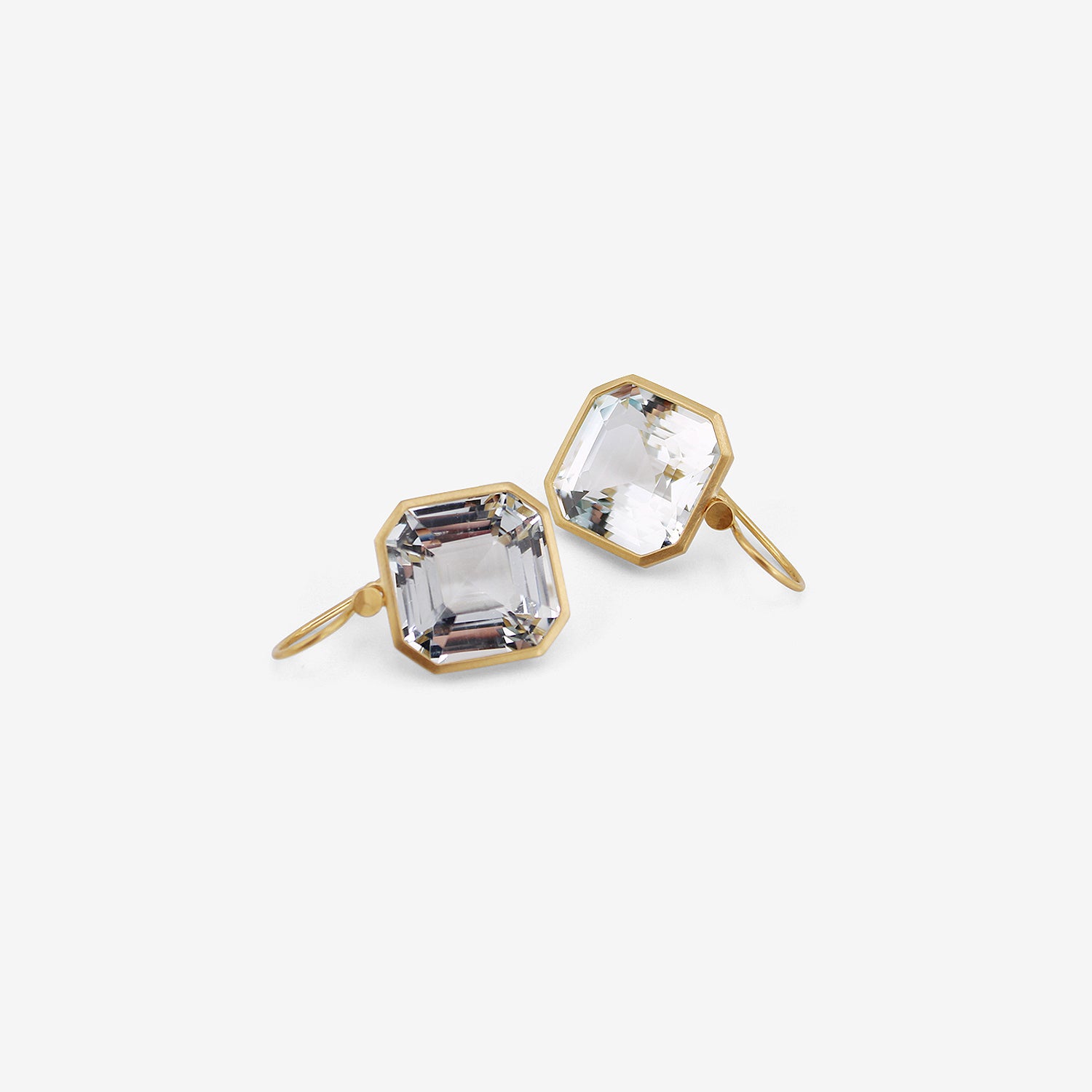 LOLA BROOKS 18K & OCTAGONAL PALE BLUE NATURAL TOPAZ EARRINGS, 34.7CT