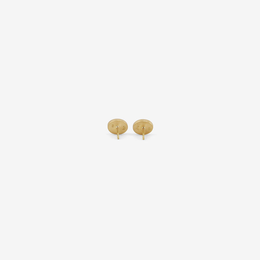 LOLA BROOKS 18K & OVAL BLUE CHALCEDONY STUDS, 2.99CT