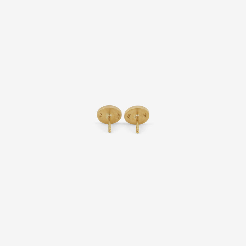 LOLA BROOKS 18K & OVAL HESSONITE GARNET STUDS, 1.48CT