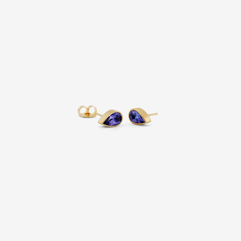 LOLA BROOKS 18K & PEAR-SHAPED TANZANITE STUDS, 1.61CT