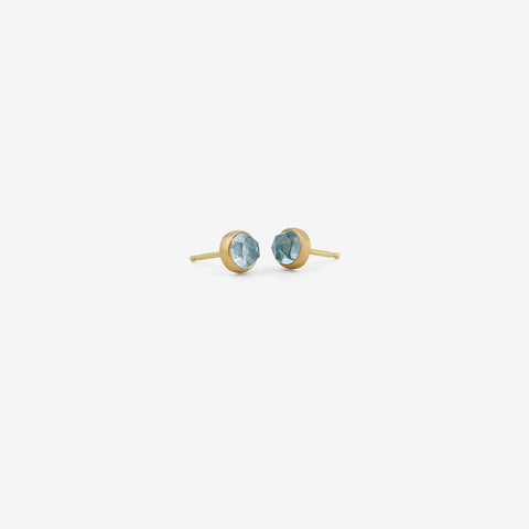 LOLA BROOKS 18K & ROUND ROSE-CUT AQUAMARINE STUDS, 1.38CT