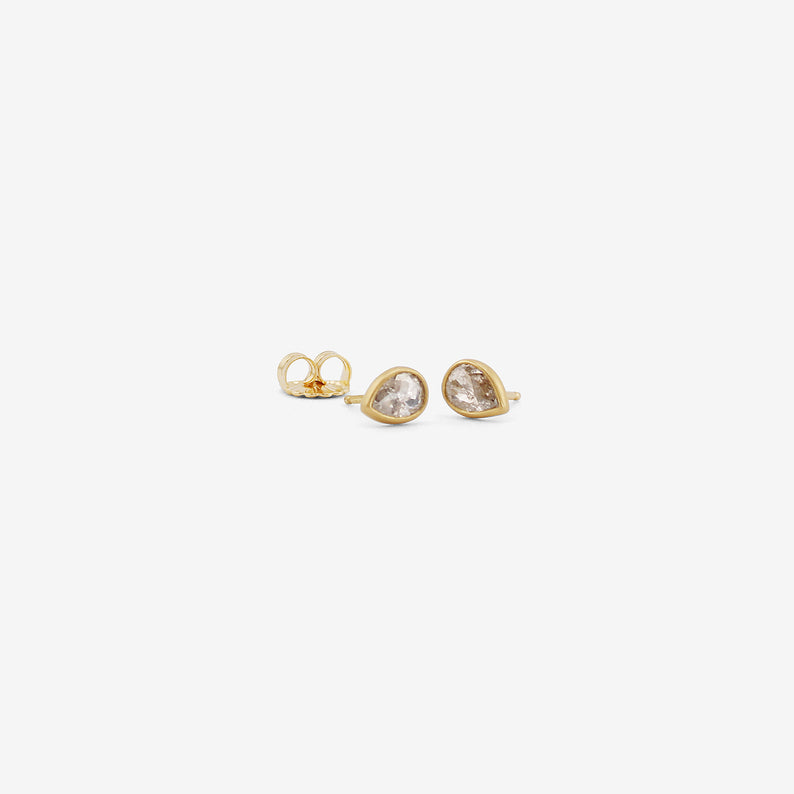 LOLA BROOKS 18K & TEARDROP-SHAPED ICY DIAMOND STUDS, .76CT