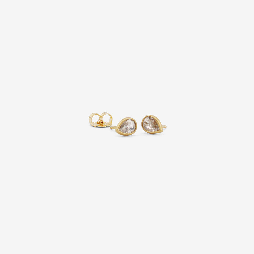 LOLA BROOKS 18K & TEARDROP-SHAPED ICY DIAMOND STUDS, .76CT