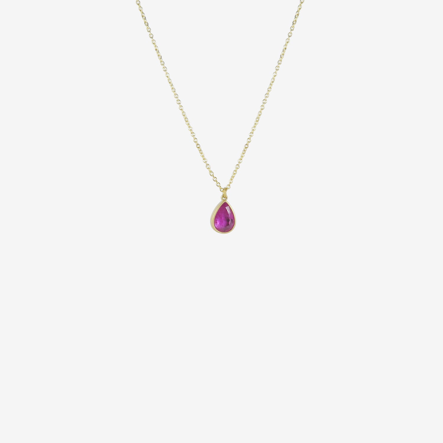 LOLA BROOKS 18K & RUBY TEARDROP PENDANT, 1.77CT