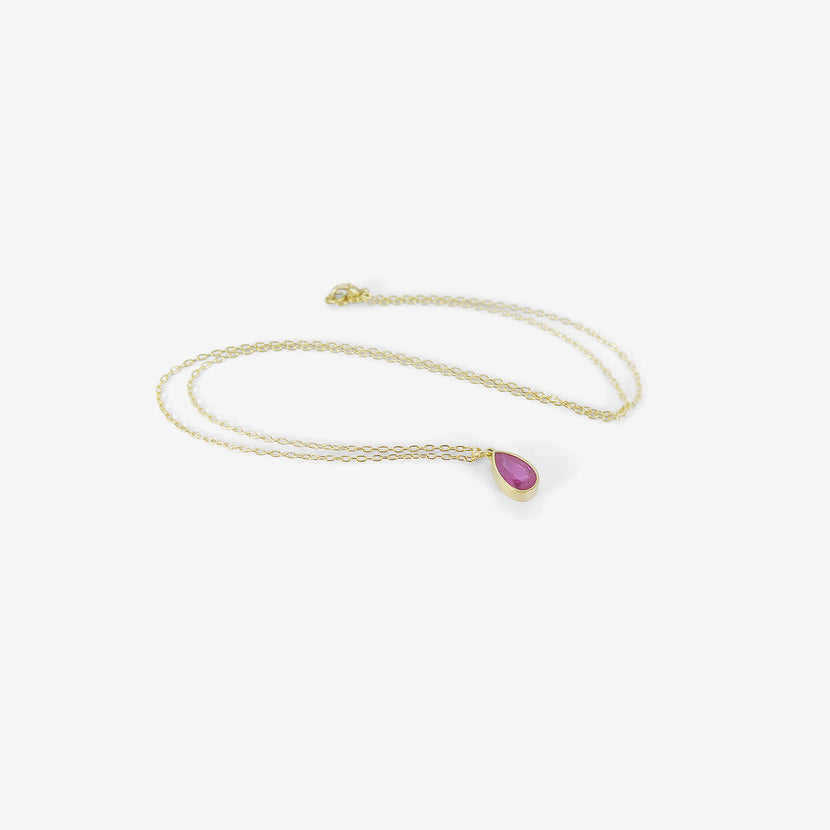 Lhamo - Mini Garnet Teardrop Necklace - Norbu