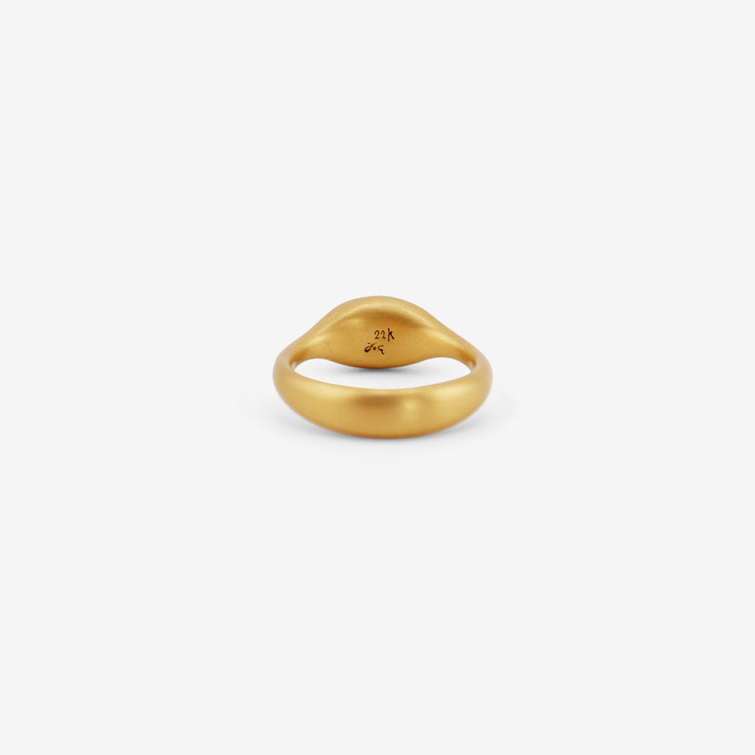 LOLA BROOKS 22K & ELONGATED OVAL RUBY CAST RING, 2.18CT