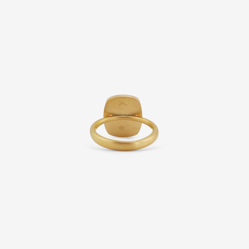 LOLA BROOKS 18K & ROSE-CUT RUBY CHICLET RING, 5.12CT
