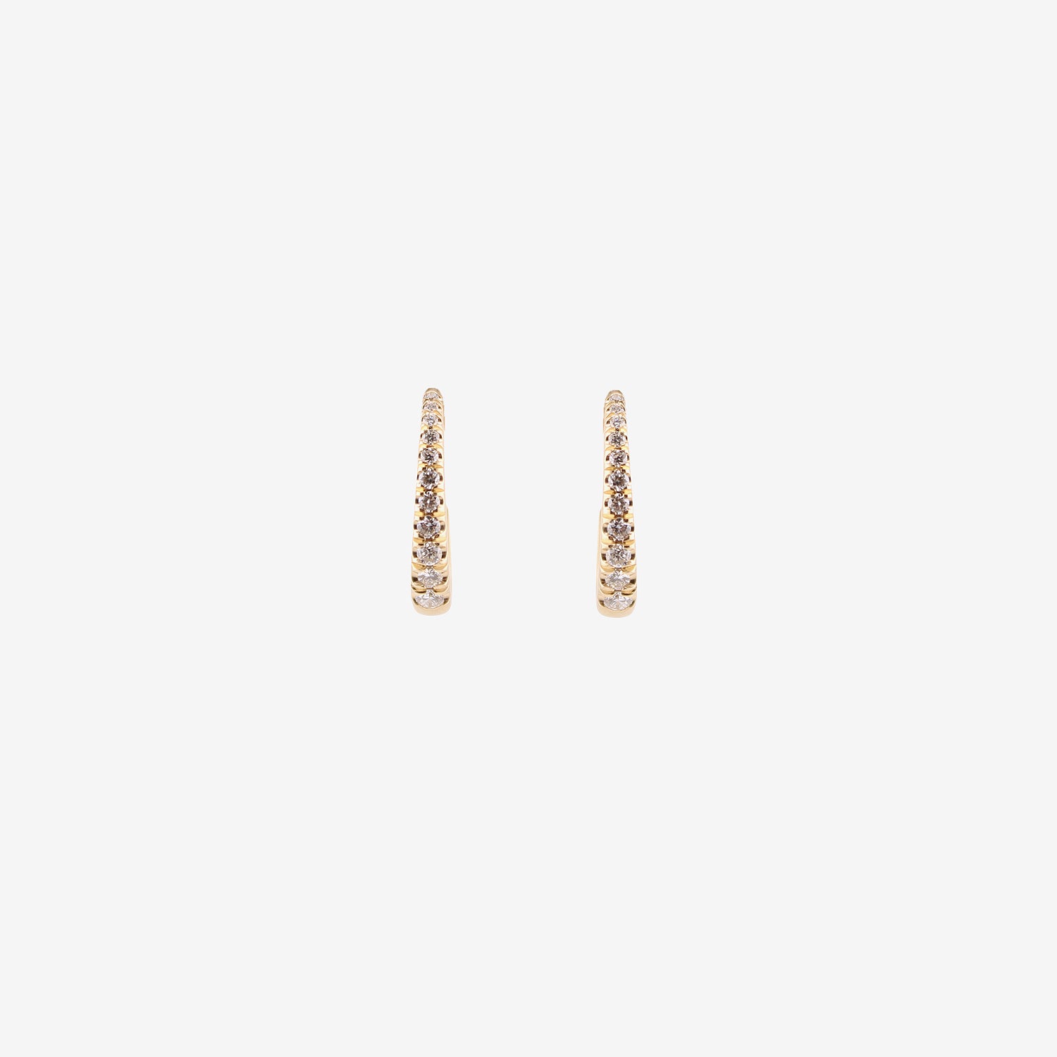 NICOLE LANDAW 14K & WHITE DIAMOND SMALL GRADUATED PAVÉ HOOPS, 0.26CT