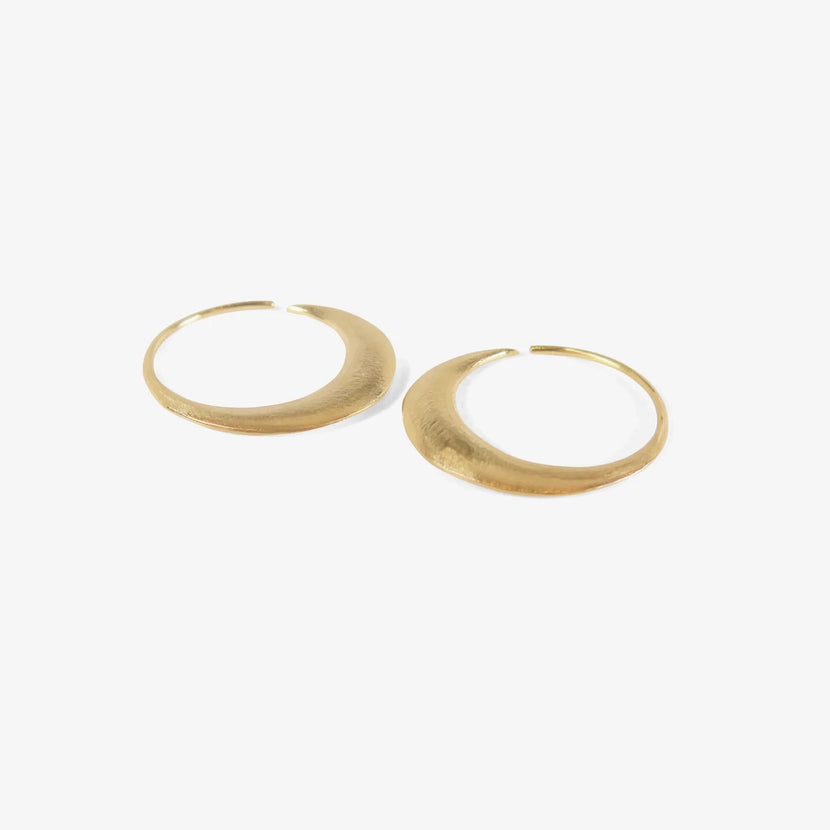 NICOLE LANDAW 14K MINI CRESCENT HOOPS